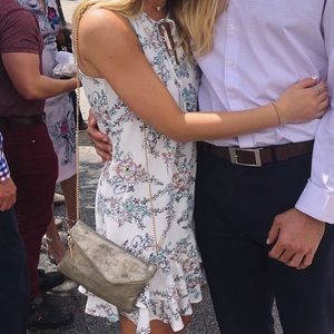 White ruffle floral dress